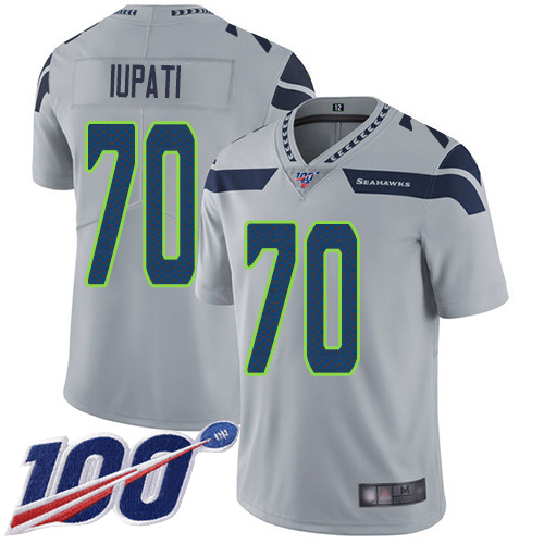 Seattle Seahawks Limited Grey Men Mike Iupati Alternate Jersey NFL Football #70 100th Season Vapor Untouchable->seattle seahawks->NFL Jersey